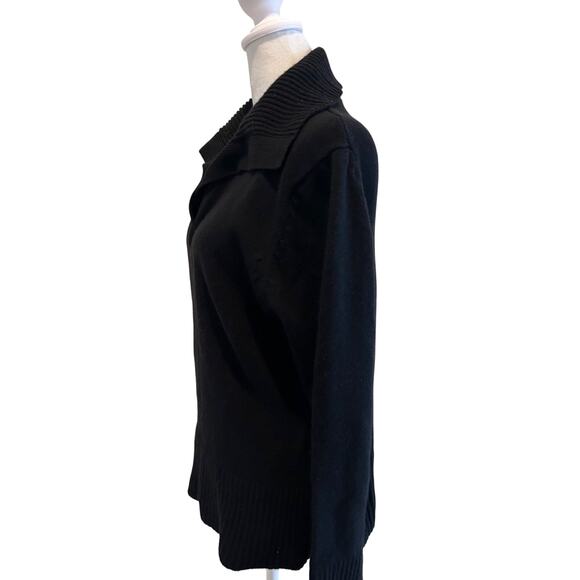 Neiman Marcus Cashmere Sweater Women Pullover SZXL Black Shawl Neck Classic - Picture 3 of 10